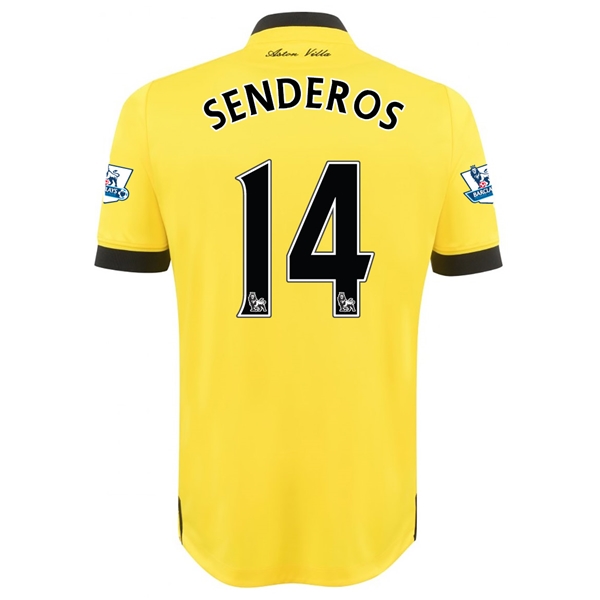 Aston Villa 2015-16 SENDEROS #14 Away Soccer Jersey